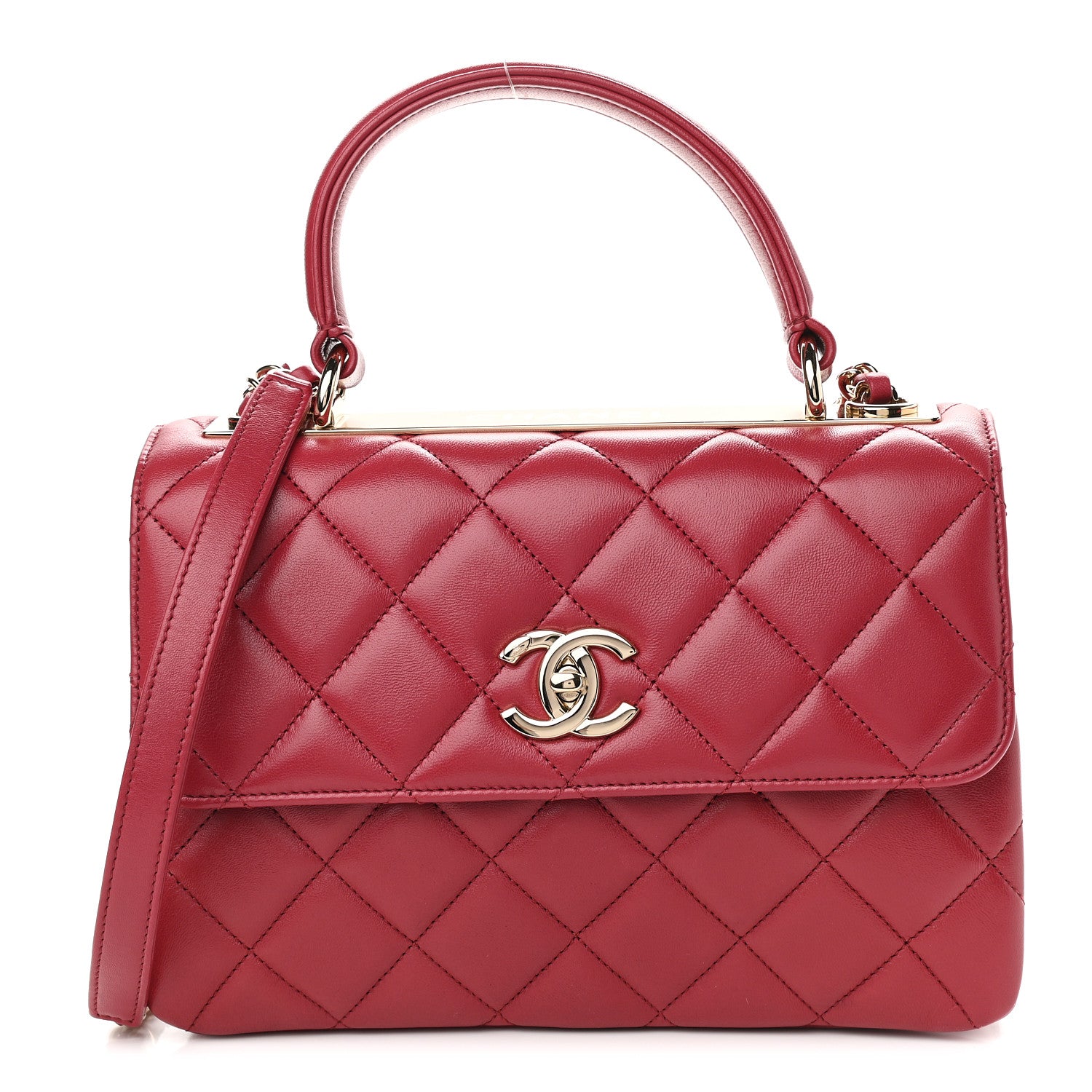 Chanel Lambskin Quilted Small Trendy CC Flap Dual Handle Bag Dark Pink 1 of 9