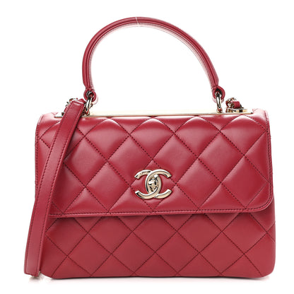 Chanel Lambskin Quilted Small Trendy CC Flap Dual Handle Bag Dark Pink 1 of 9
