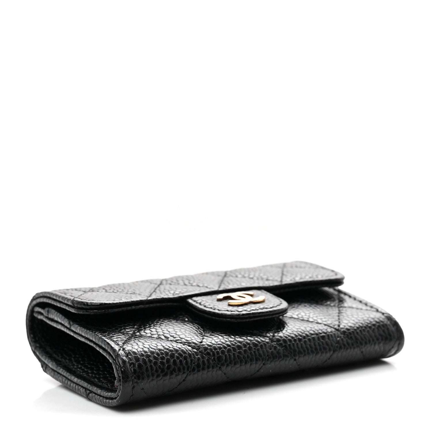 Chanel Caviar Quilted Flap Card Holder Wallet Black 4 of 9