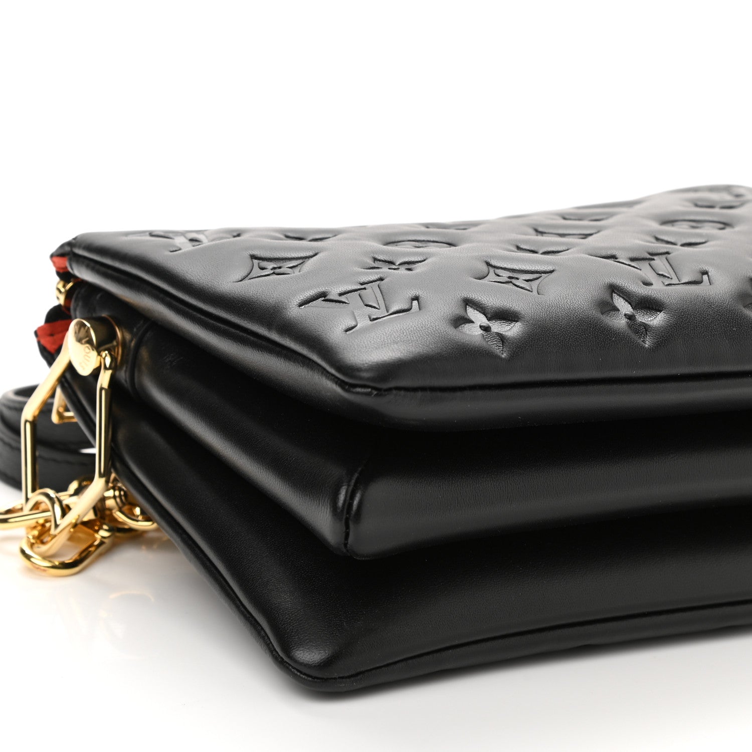Louis Vuitton Lambskin Embossed Monogram Coussin BB Black 8 of 9