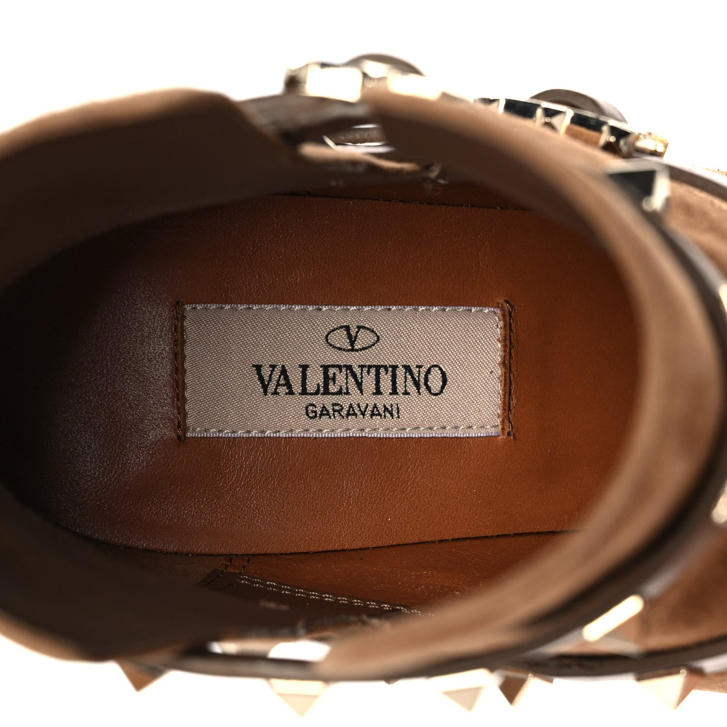 Valentino Garavani Suede Rockstud Double Buckle 65mm Ankle Boots 39 Nocciola 7 of 12