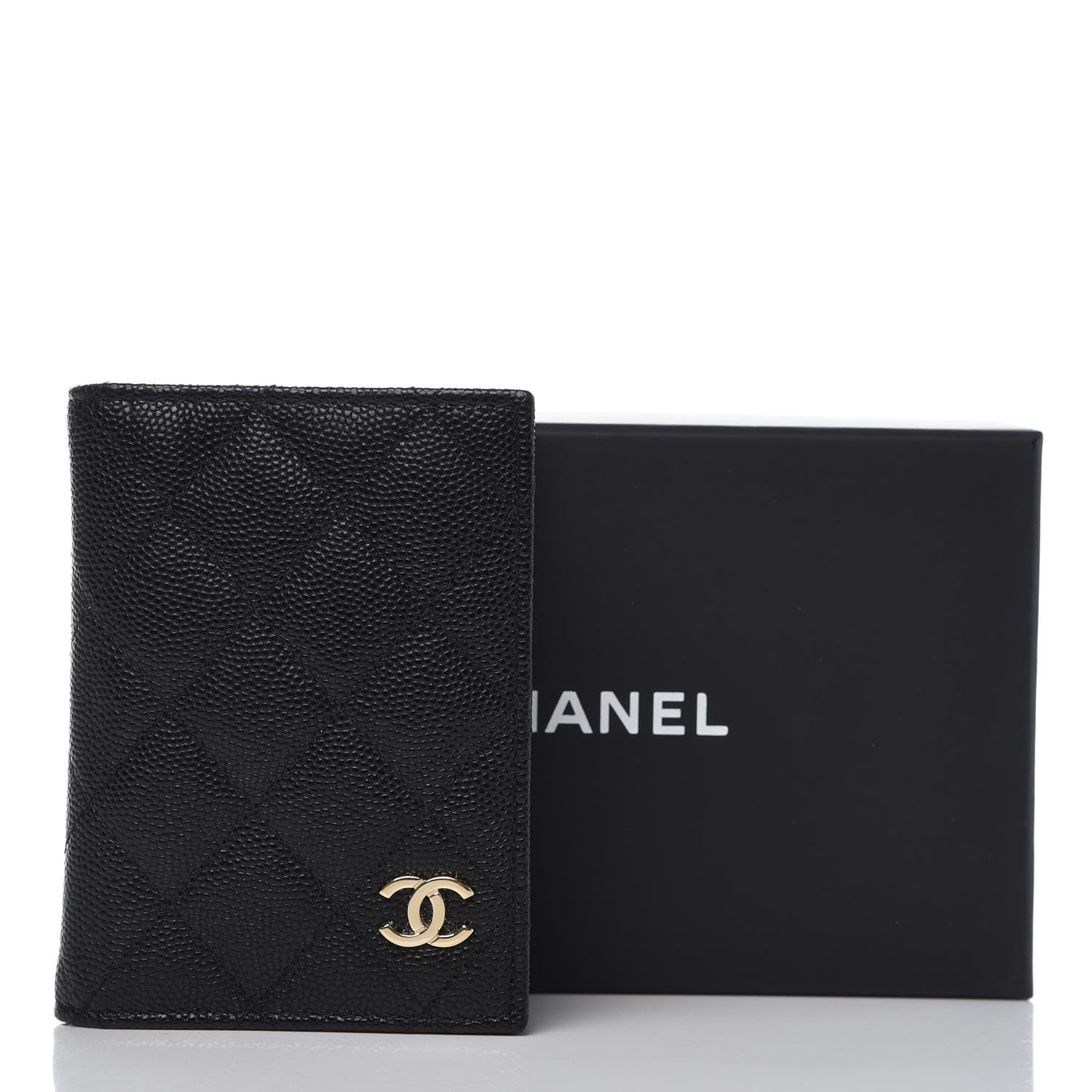 Caviar Quilted Card Holder Wallet Black