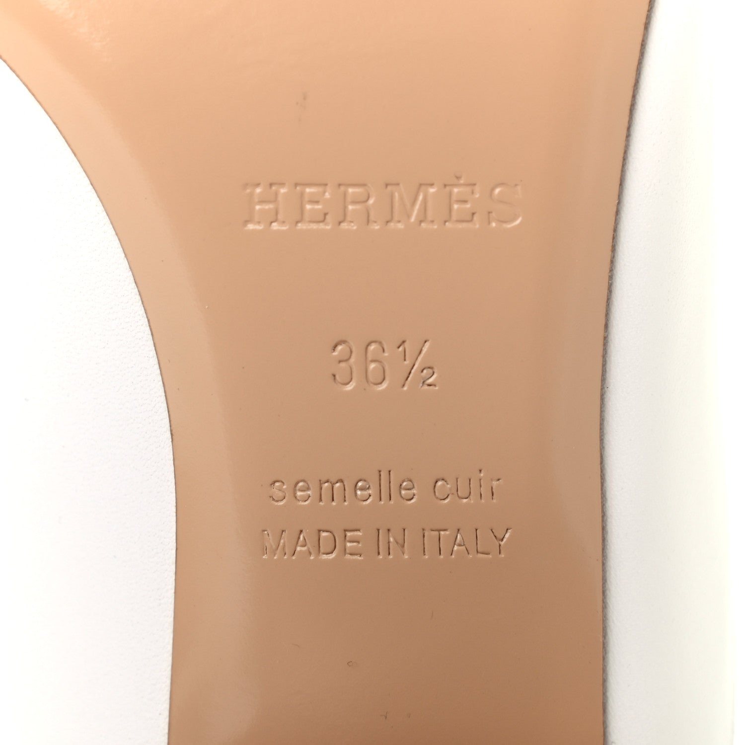 Hermes Calfskin Alma Sandals 36.5 White 6 of 8