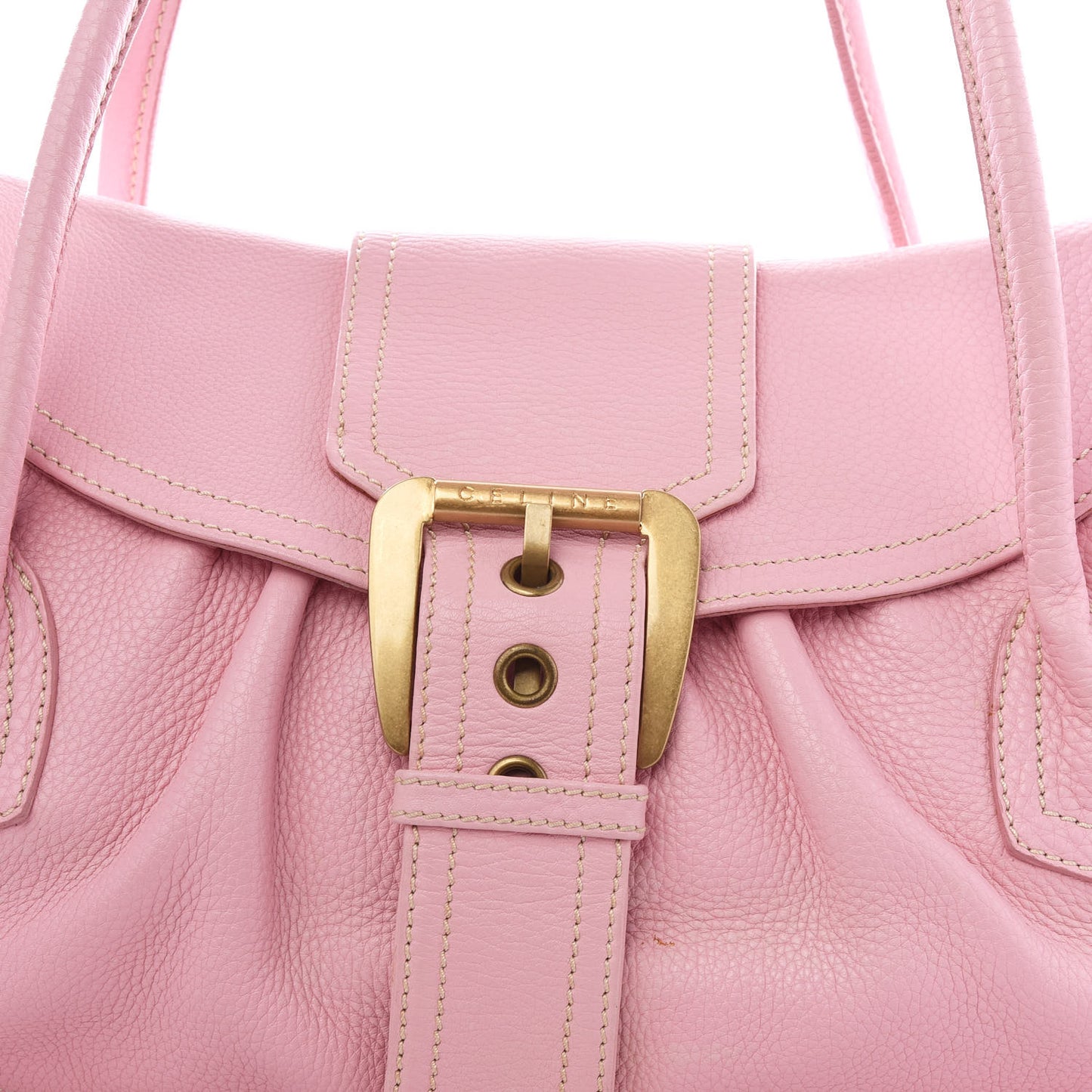 Pebbled Calfskin Shoulder Bag Pink