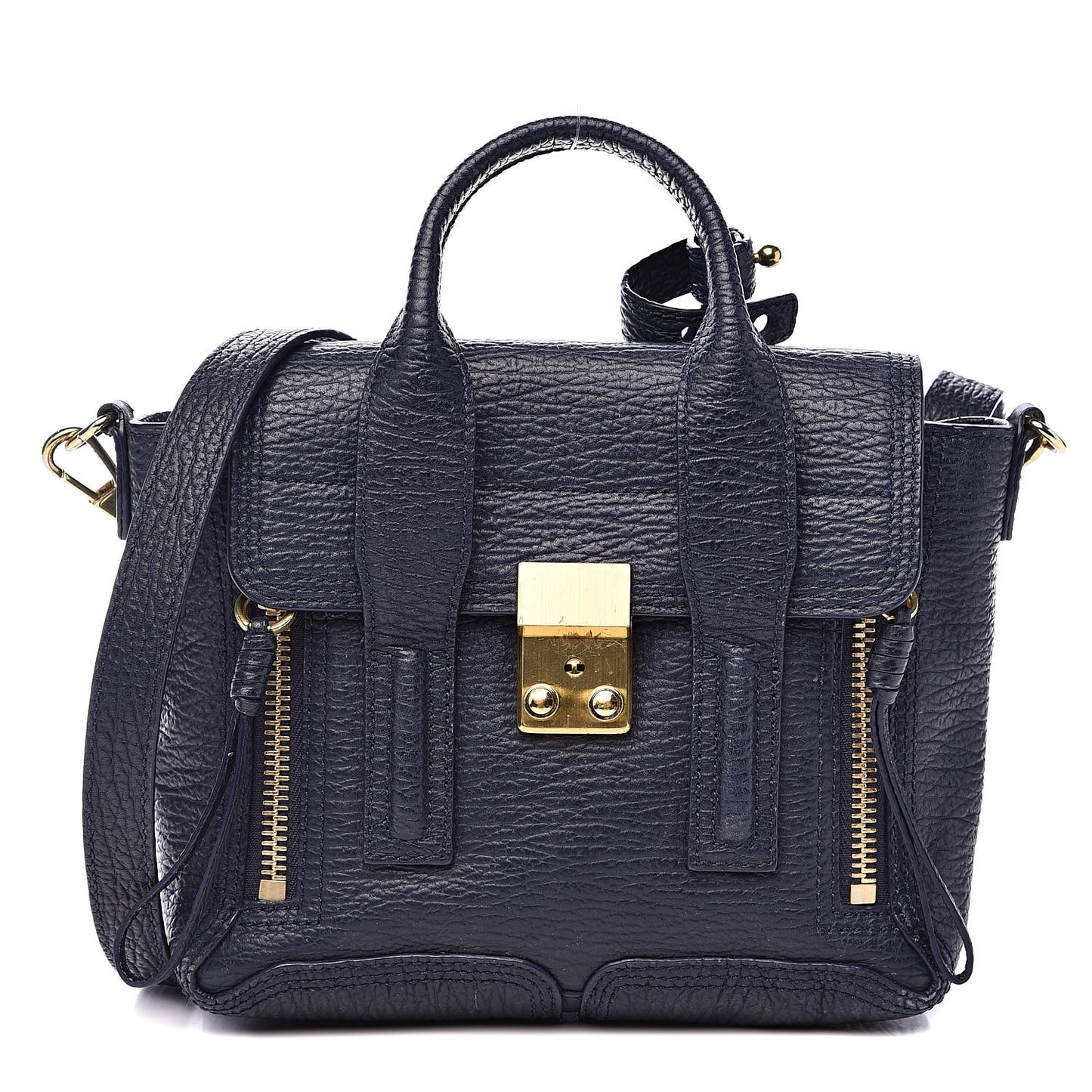 3.1 Textured Calfskin Mini Pashli Satchel Ink