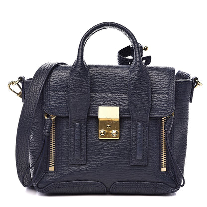 3.1 Phillip Lim 3.1 Textured Calfskin Mini Pashli Satchel Ink 1 of 17