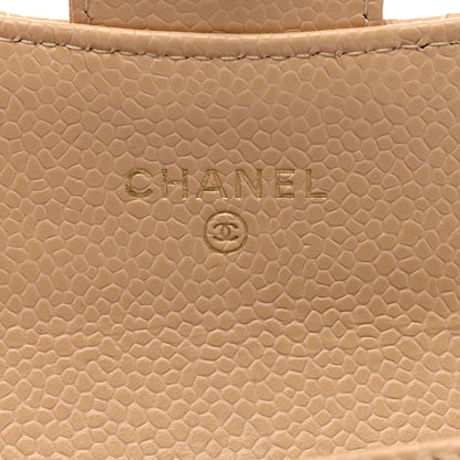 Chanel Caviar Quilted Flap Card Holder Wallet Beige 6 of 9