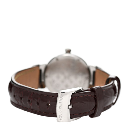 Louis Vuitton Stainless Steel Vernis Diamond 28mm Tambour Quartz Watch Amarante 3 of 4