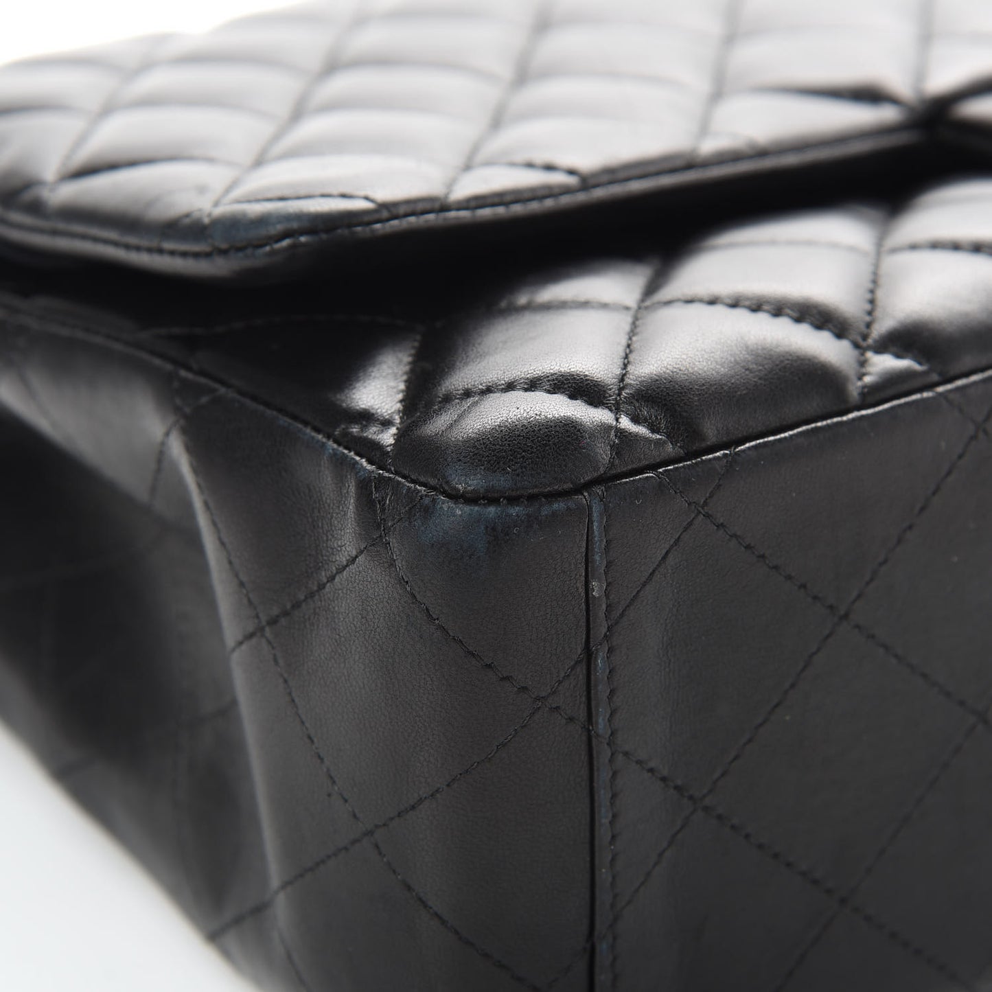 Lambskin Quilted Maxi Double Flap Black