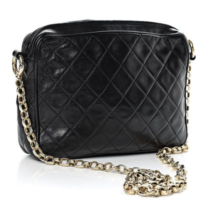 Chanel Lambskin Quilted CC Tassel Camera Case Black 3 of 10