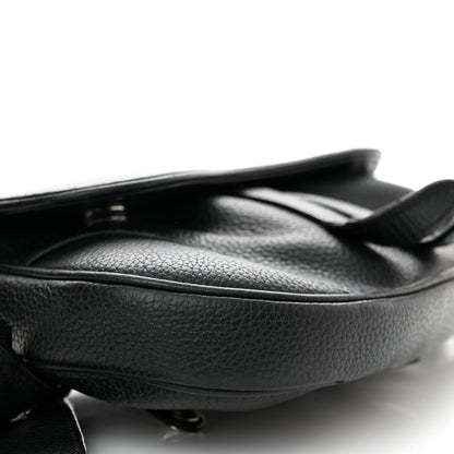 Christian Dior Grained Calfskin Mens Mini Saddle Bag Black 10 of 14