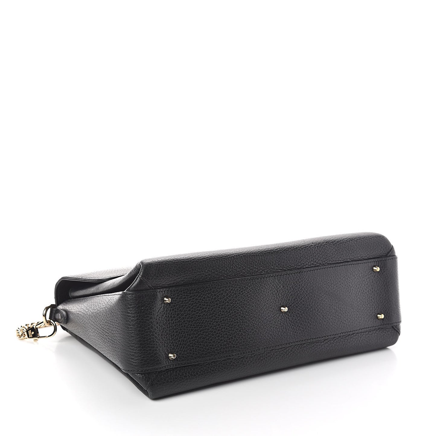 Dollar Calfskin Medium Interlocking G Top Handle Shoulder Bag Black
