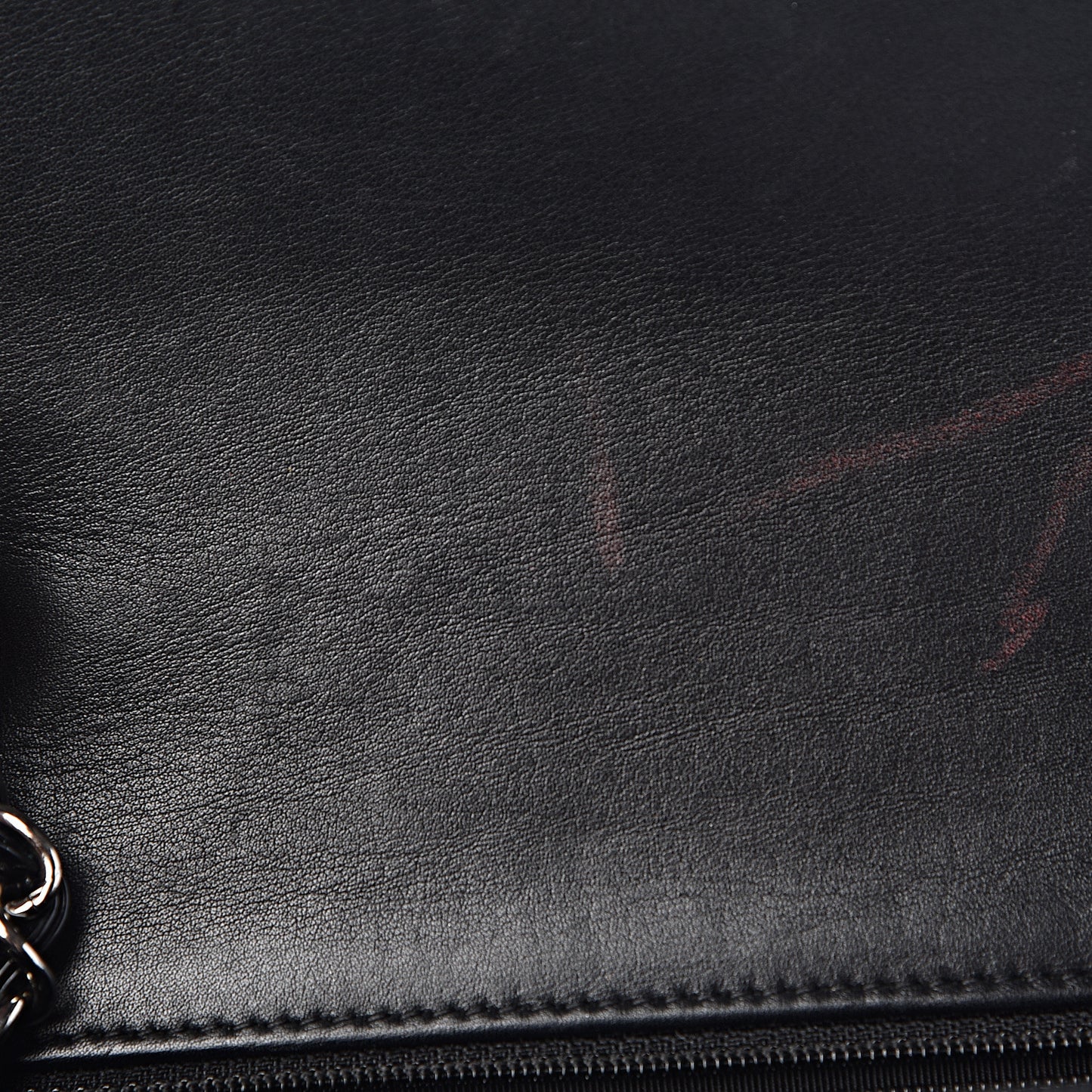 Patent Calfskin Quilted Mini Rectangular Flap Black