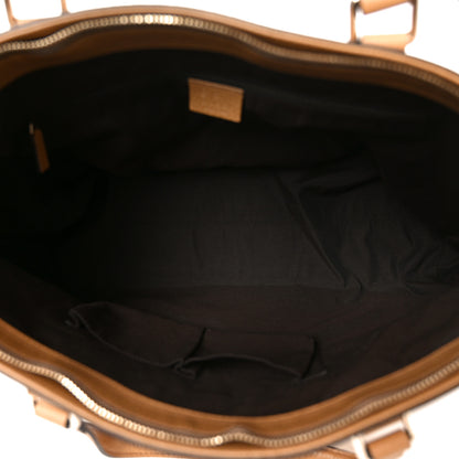Gucci Calfskin Bamboo Tassel Top Handle Tote Whiskey 5 of 10