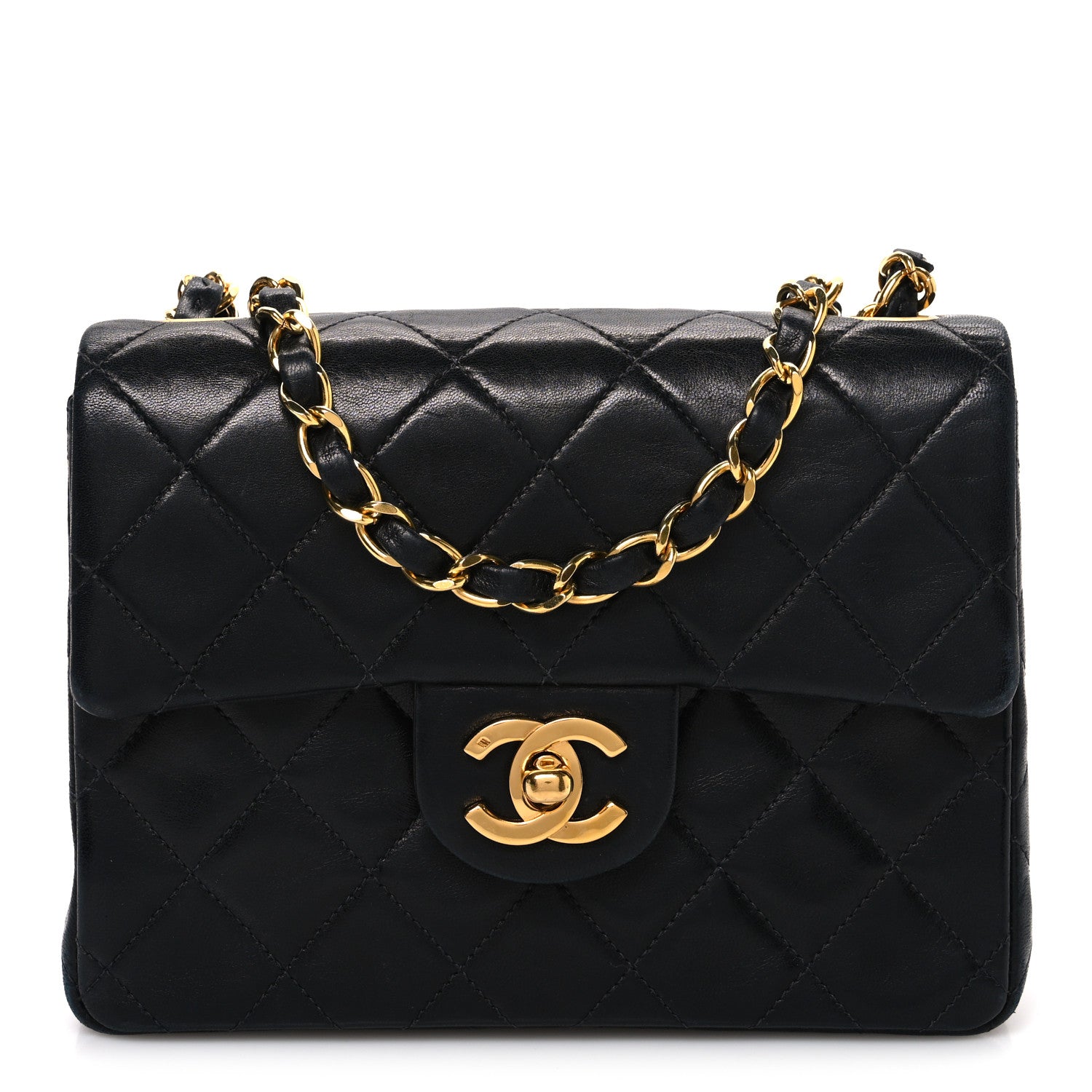 Chanel Lambskin Quilted Mini Square Flap Black 1 of 12