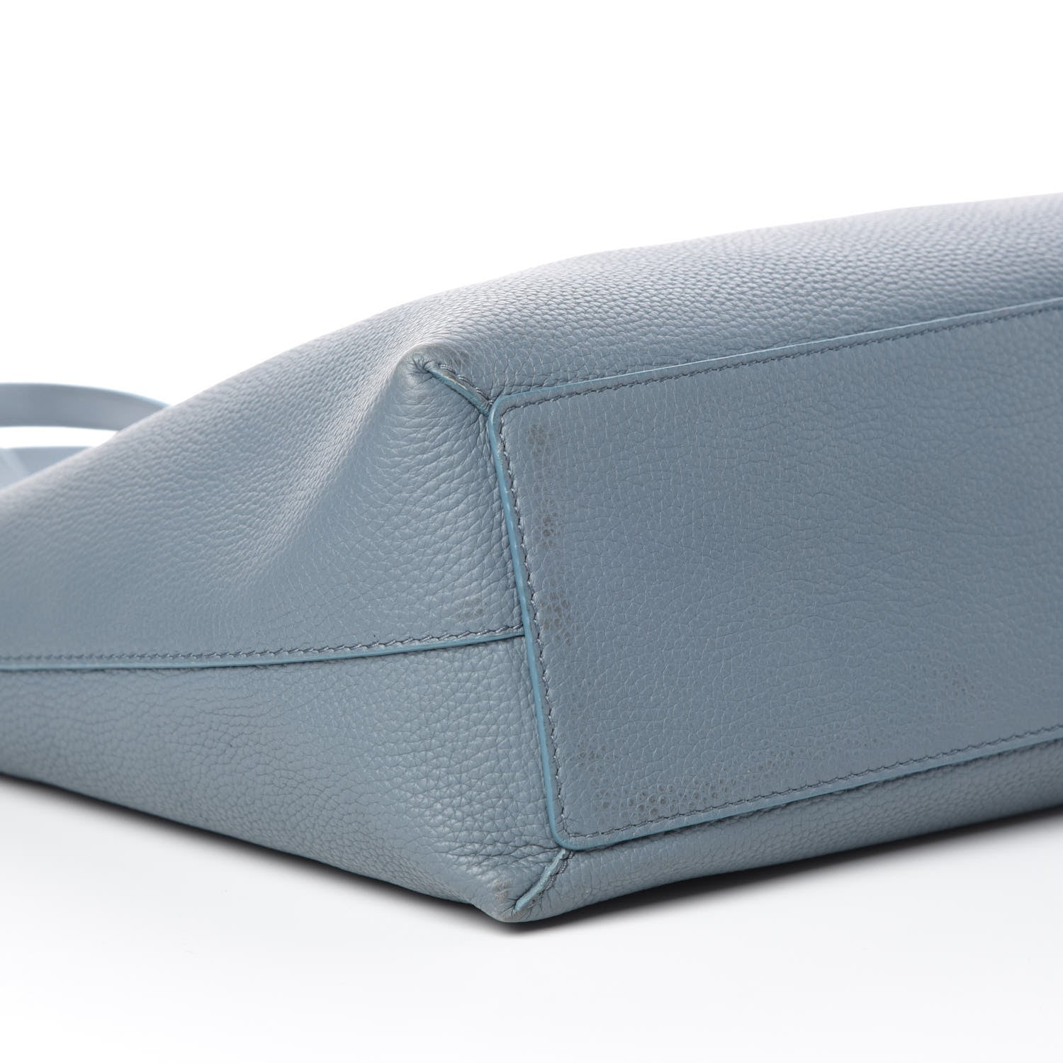 Burberry Grainy Calfskin Remington Tote Dusty Teal Blue 8 of 13