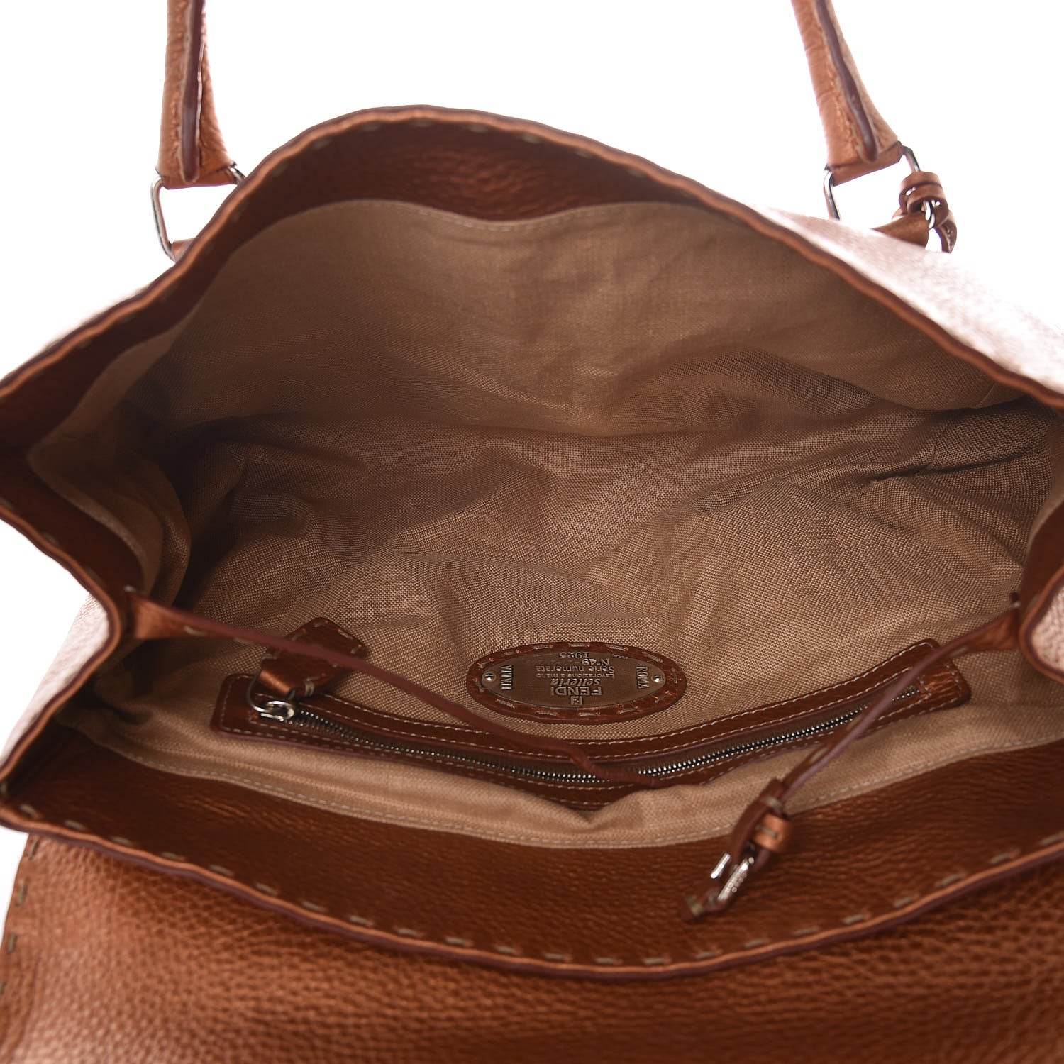 Fendi Cuoio Romano Selleria Linda Satchel Bronzo 5 of 7