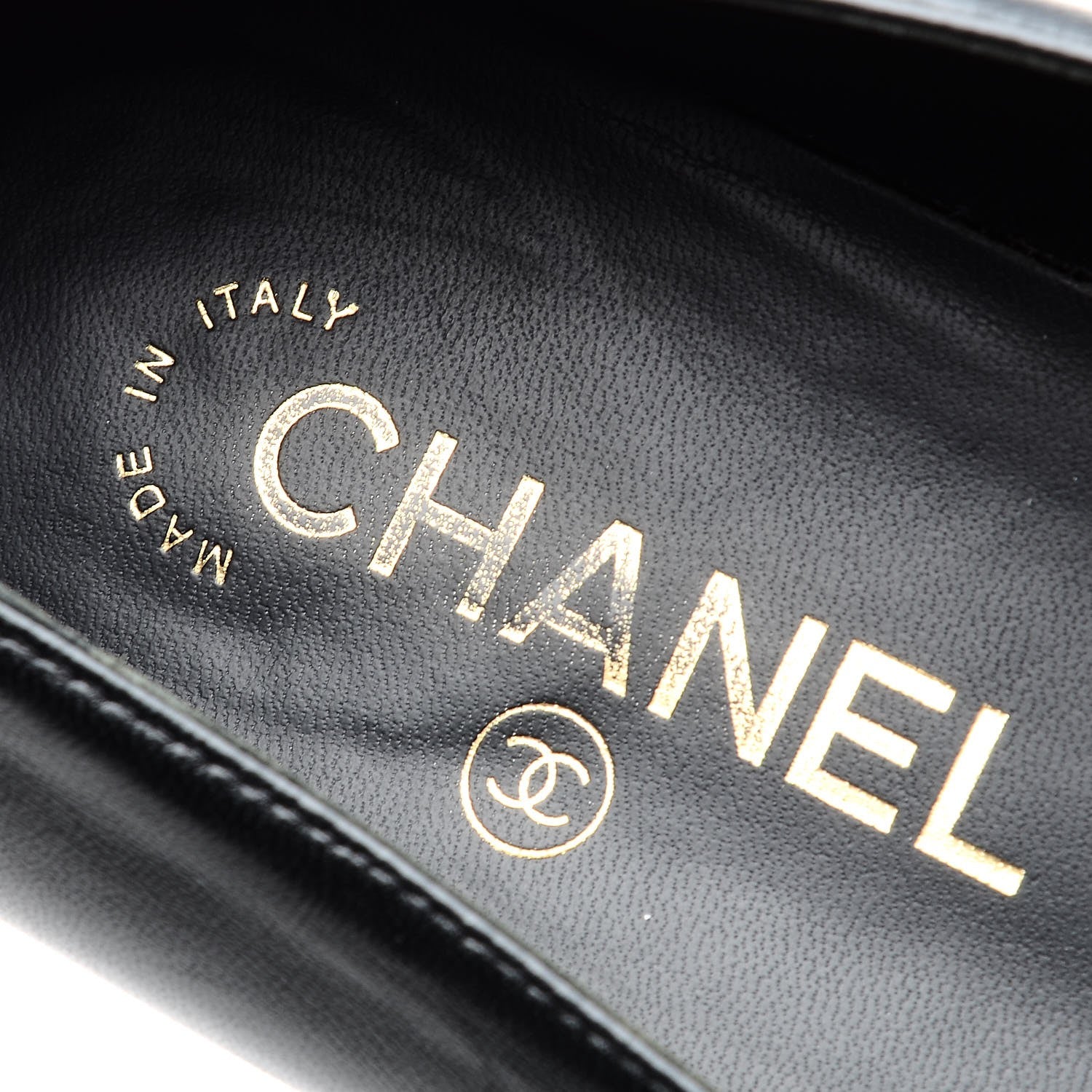 Chanel Lambskin Patent Calfskin Camellia Cap Toe Loafers 38 Black 9 of 10