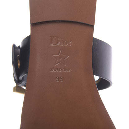 Christian Dior Calfskin D-Dior Slide Sandals 36 Black 8 of 9