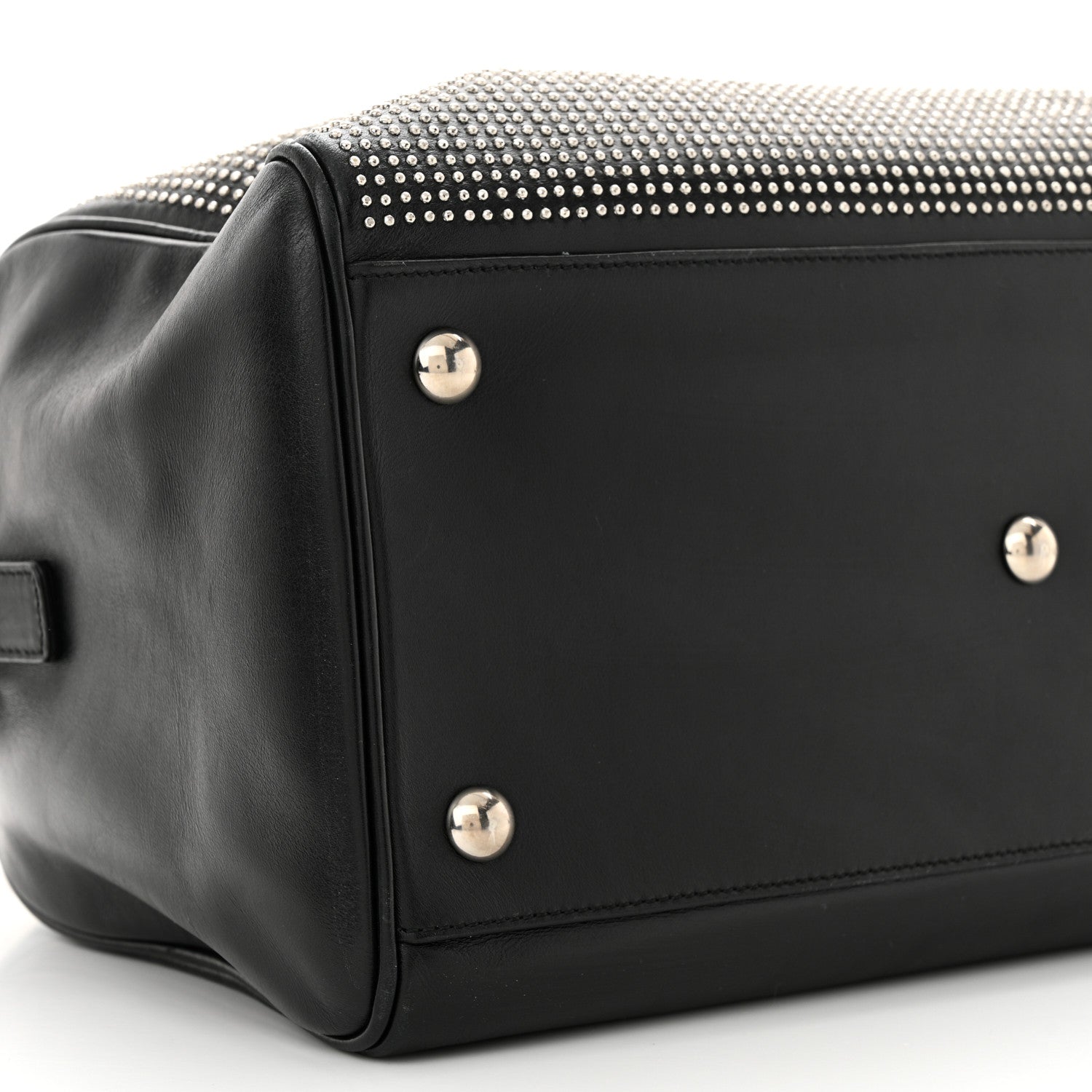 Saint Laurent Calfskin Studded Classic Duffle 6 Black 11 of 12