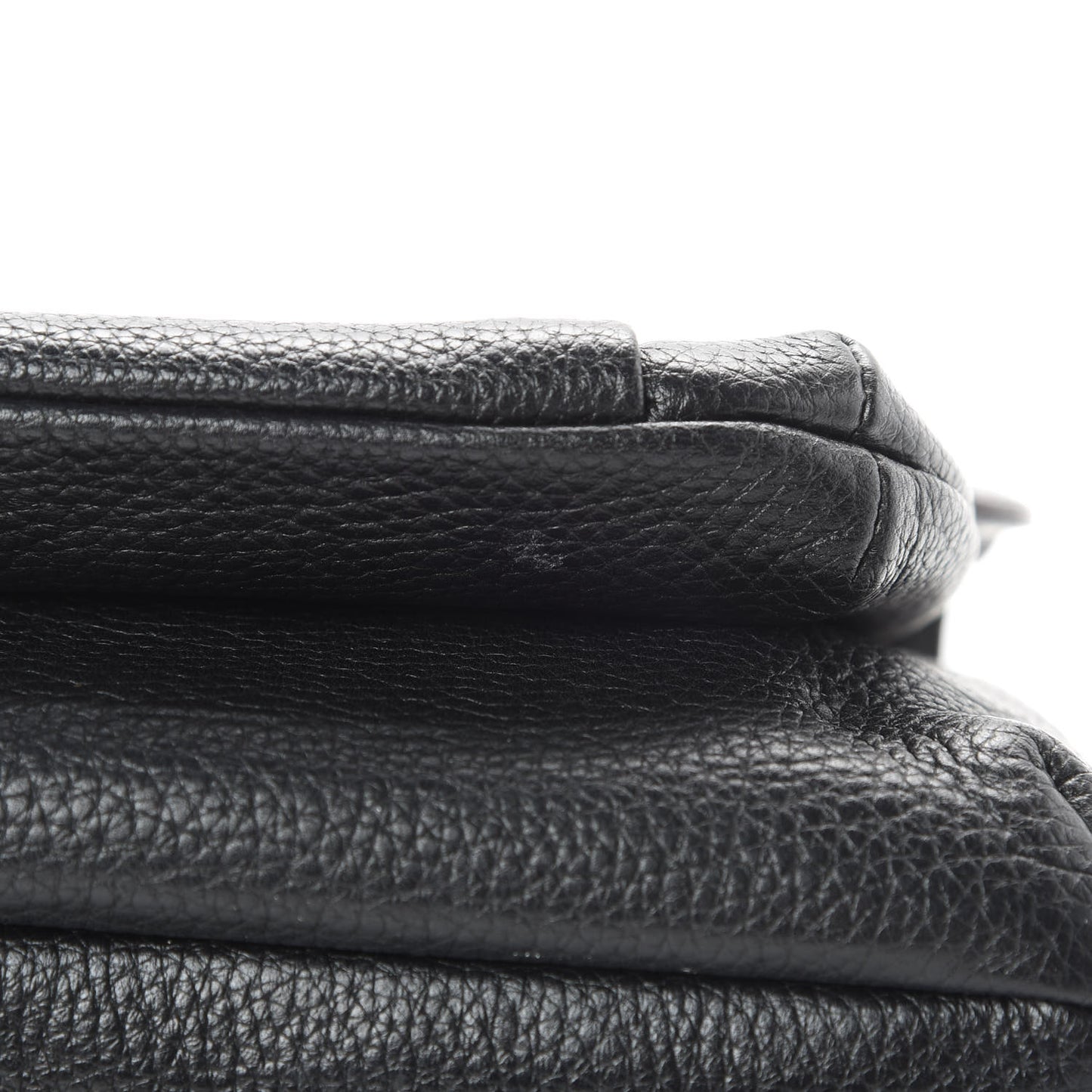 Grained Calfskin Studded Shoulder Bag Black