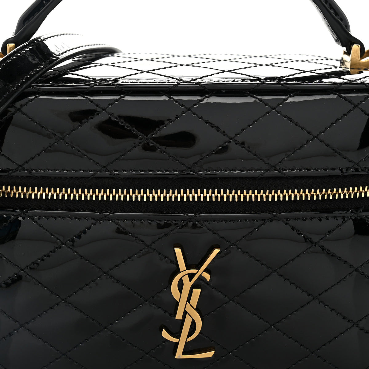 Saint Laurent Patent Quilted Gaby Vanity Bag Black 7 of 9