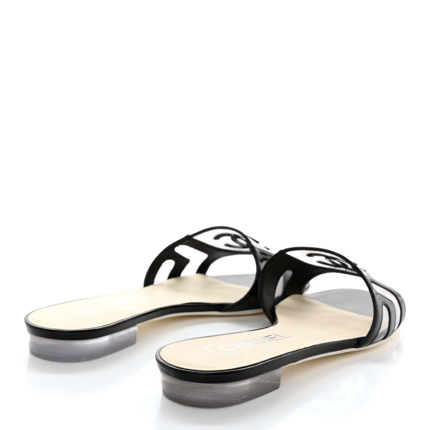 PVC Patent Leather CC Slides 37 Black