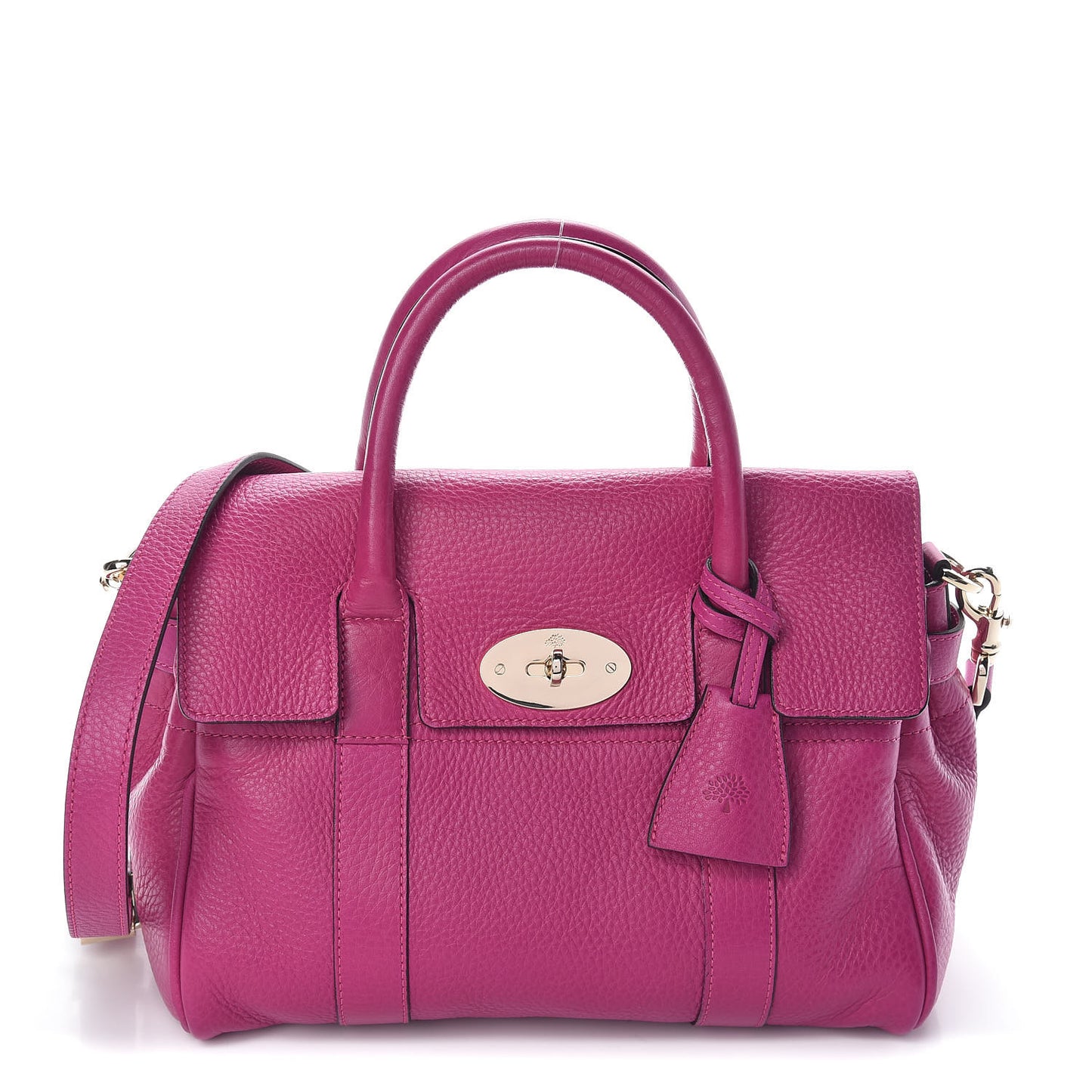 Spongy Pebbled Small Bayswater Satchel Hot Fuchsia