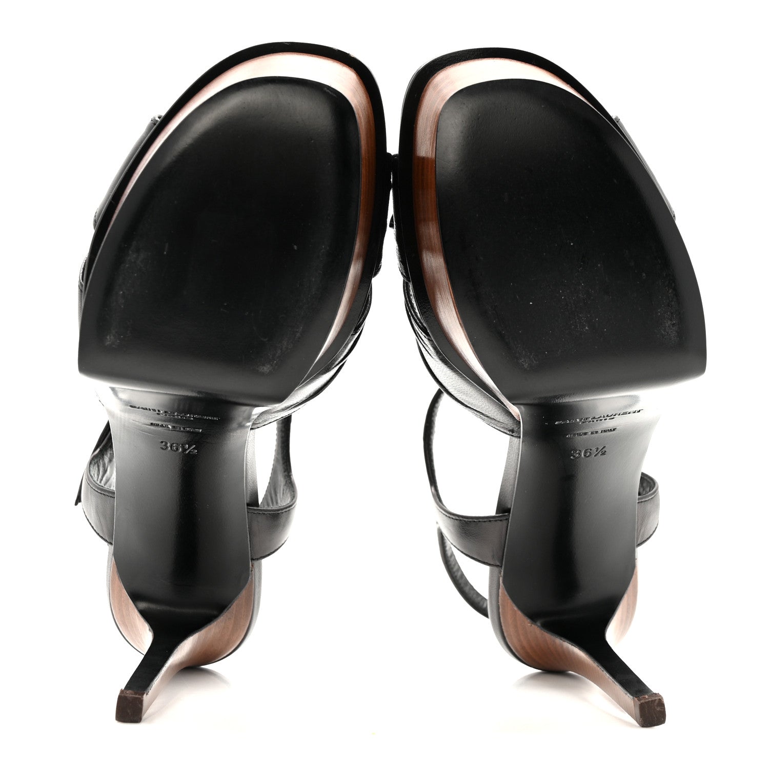 Saint Laurent Vendome Bianca Bow Sandals 36.5 Black 6 of 13
