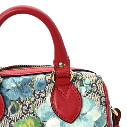 Gucci GG Supreme Monogram Blooms Mini Boston Navy Blue Hibiscus 14 of 16