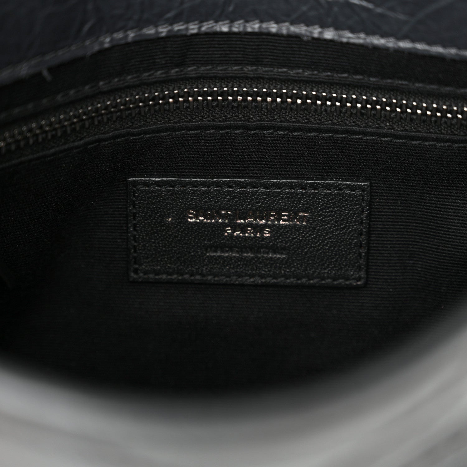 Saint Laurent Crinkled Calfskin Matelasse Monogram Niki Chain Wallet Storm 6 of 11