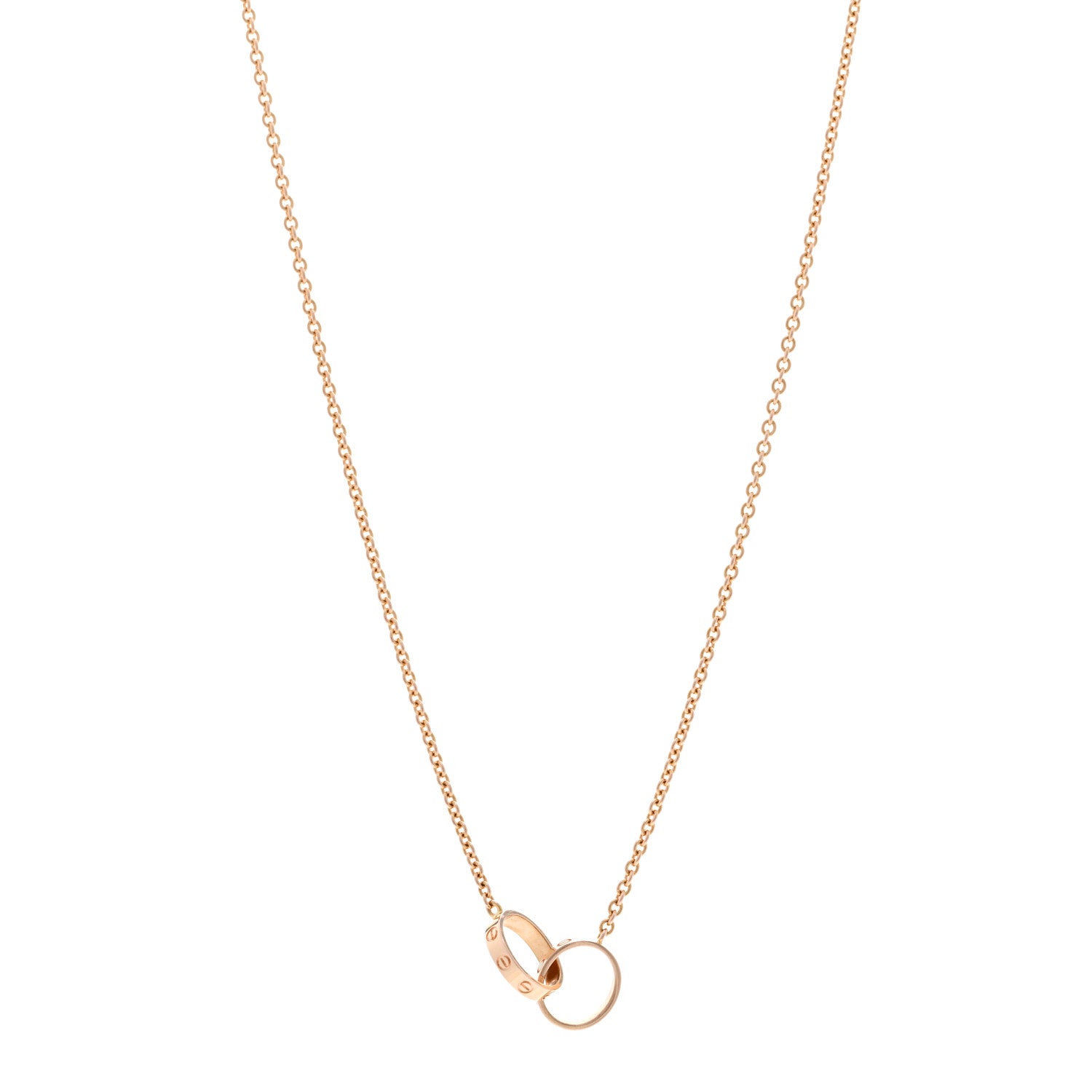 Cartier 18K Pink Gold Interlocking LOVE Necklace 1 of 5