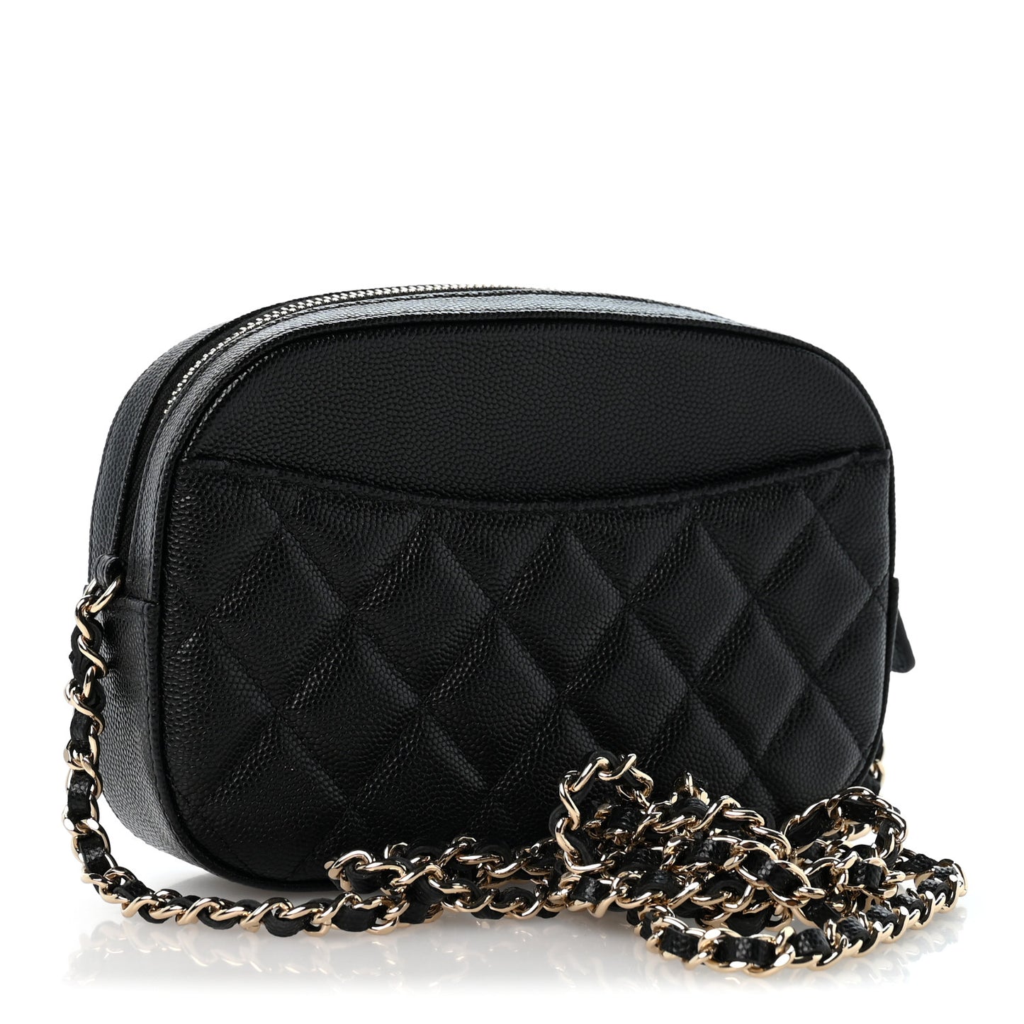 Caviar Quilted Vanity With Chain Black