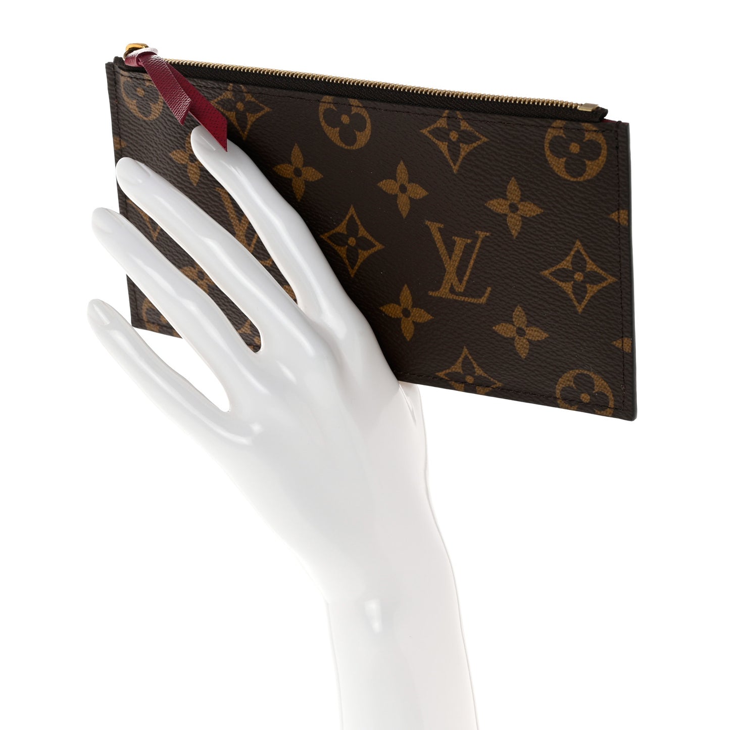 Monogram Felicie Chain Wallet Zippered Insert Fuchsia
