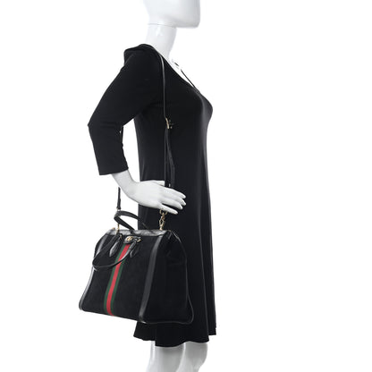 Gucci Suede Patent GG Web Medium Ophidia Tote Bag Black 2 of 10