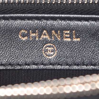Chanel Iridescent Lambskin Quilted Pearl Clutch With Chain Black 7 of 9