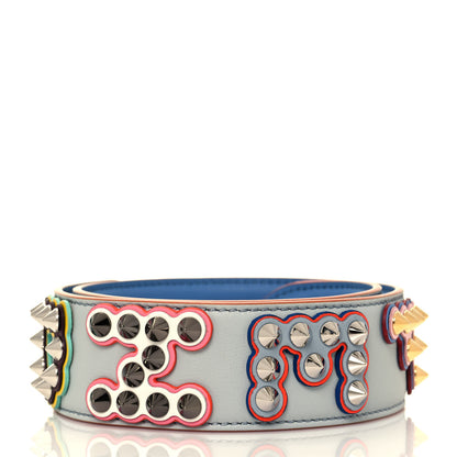 Fendi Vitello Dolce Fun Fair Metal Studded Strap You Grigio Perla Blue Multicolor 2 of 4