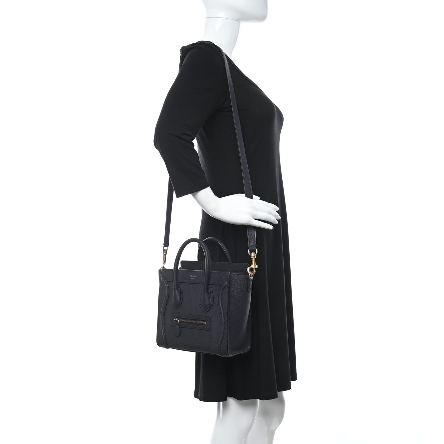 Baby Drummed Calfskin Nano Luggage Navy Blue