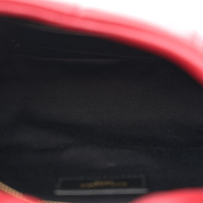 Saint Laurent Lambskin Quilted Toy Loulou Puffer Monogram Chain Satchel Red 5 of 11