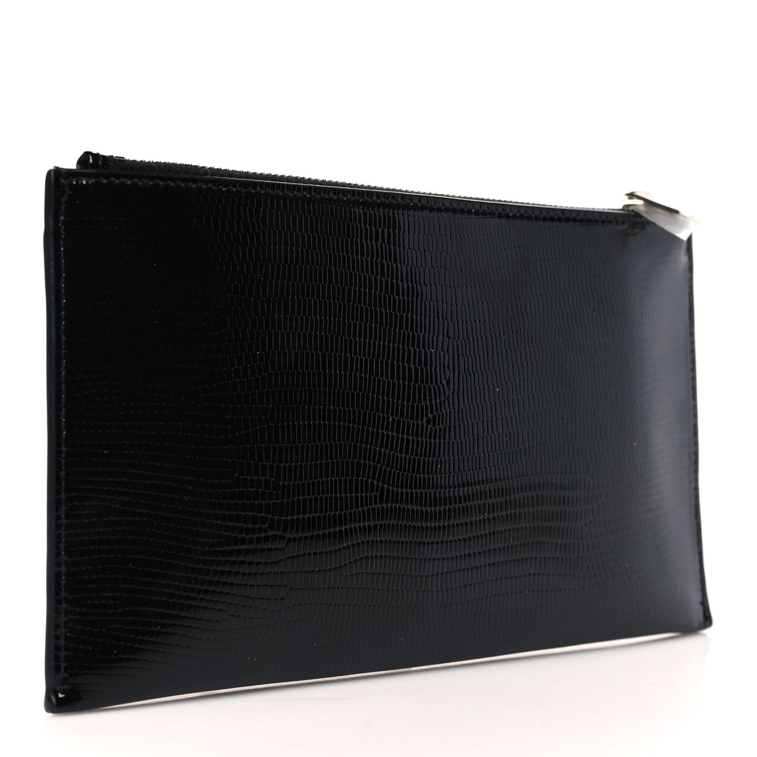 Saint Laurent Lizard Embossed Monogram Bill Pouch Black 3 of 7