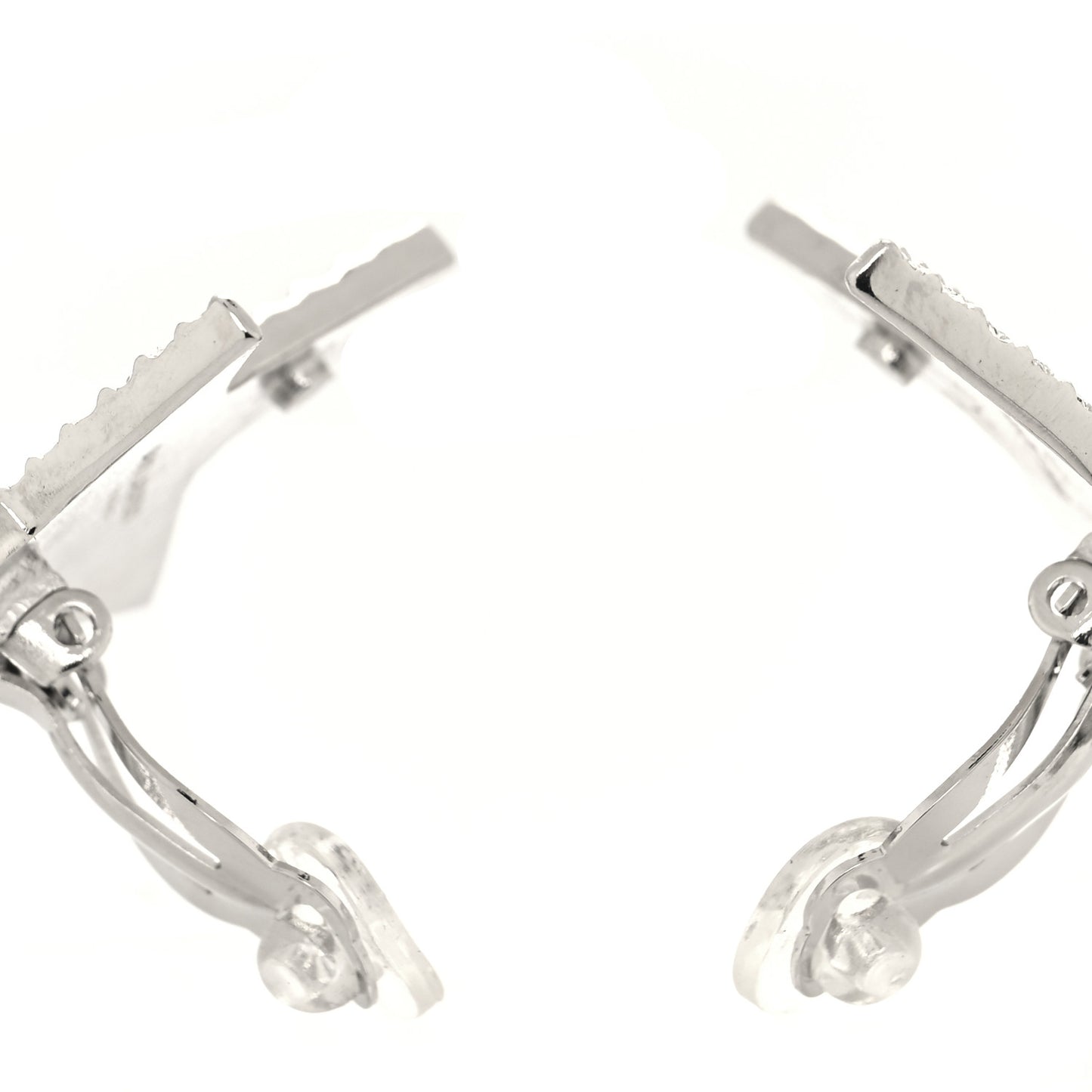 Crystal Shooting Star Fringe Clip On Earrings Silver
