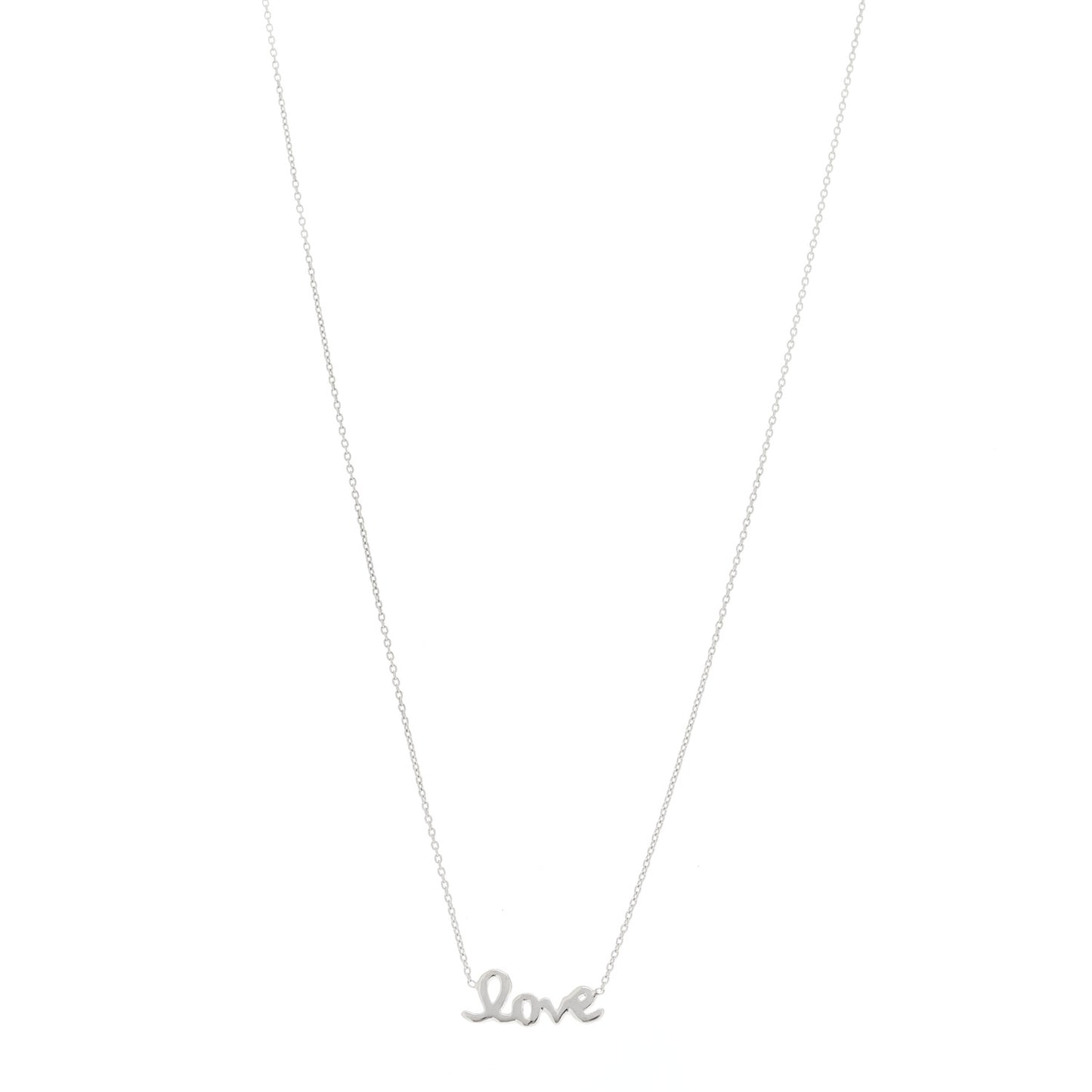 18K White Gold Love Necklace