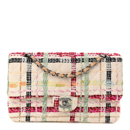 Chanel Tweed Quilted Medium Double Flap Beige Pink 1 of 11