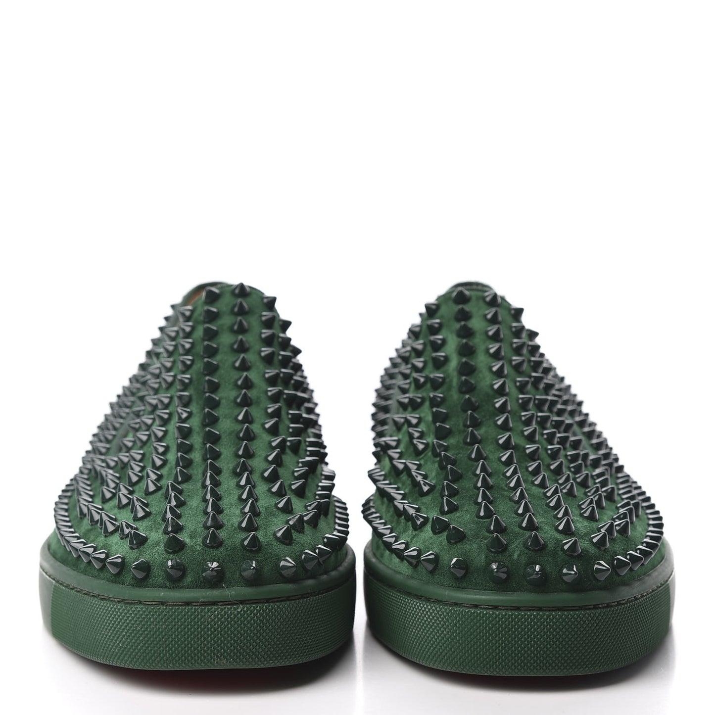 Veau Velours Spikes Mens Roller Boat Flat 45.5 Green