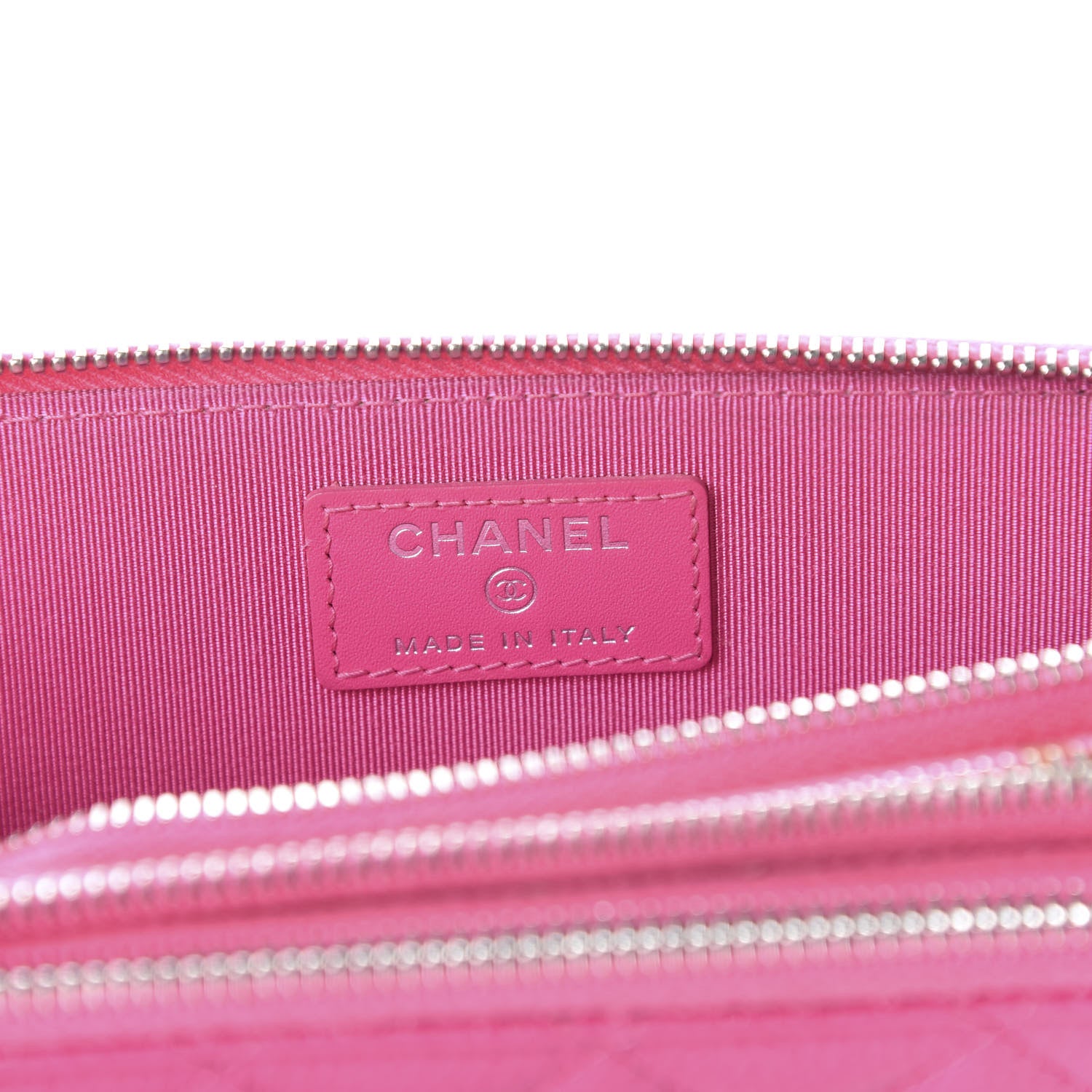 Chanel Caviar Quilted Triple Zipper Wallet Pink 8 of 13