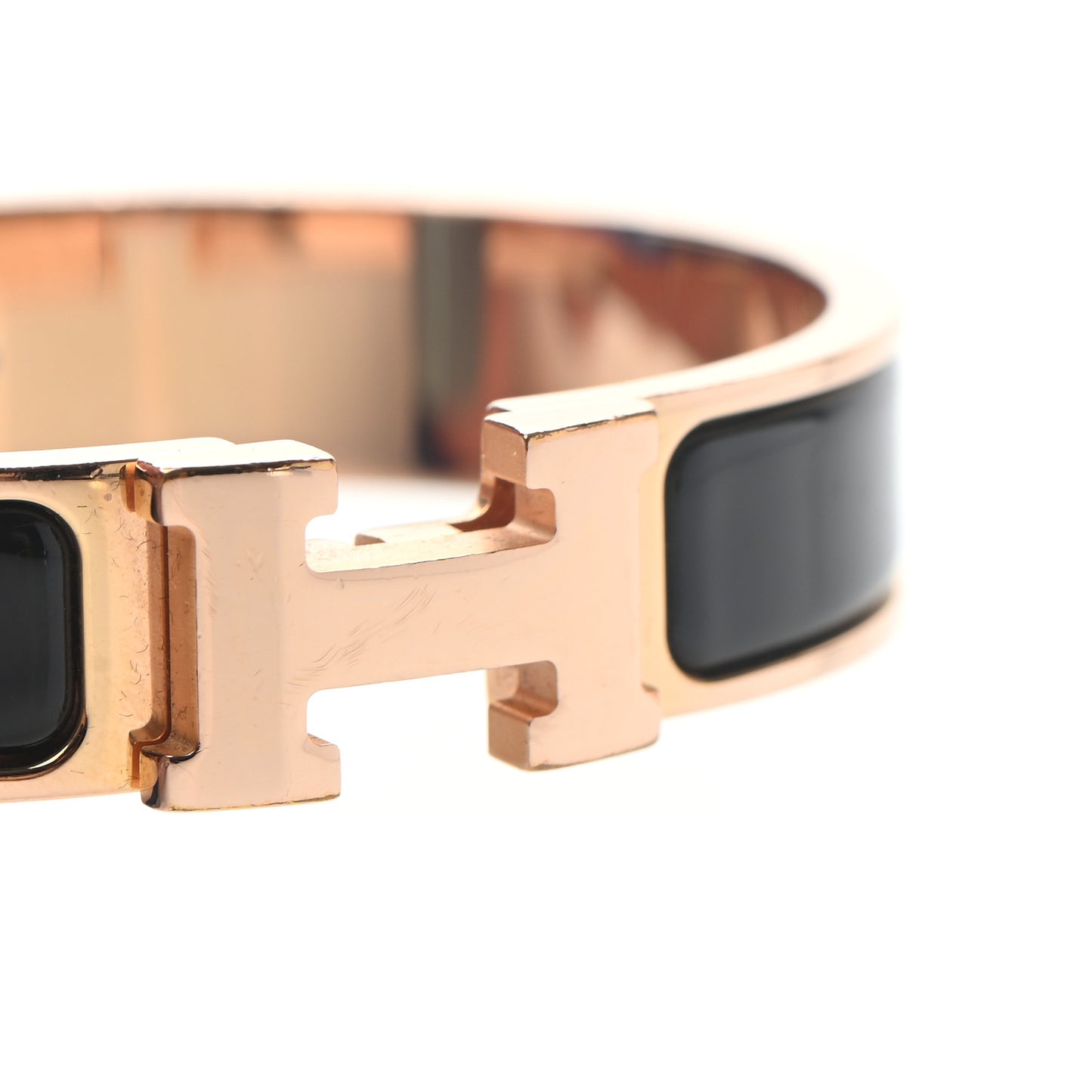Enamel Narrow Clic Clac H Bracelet PM Black