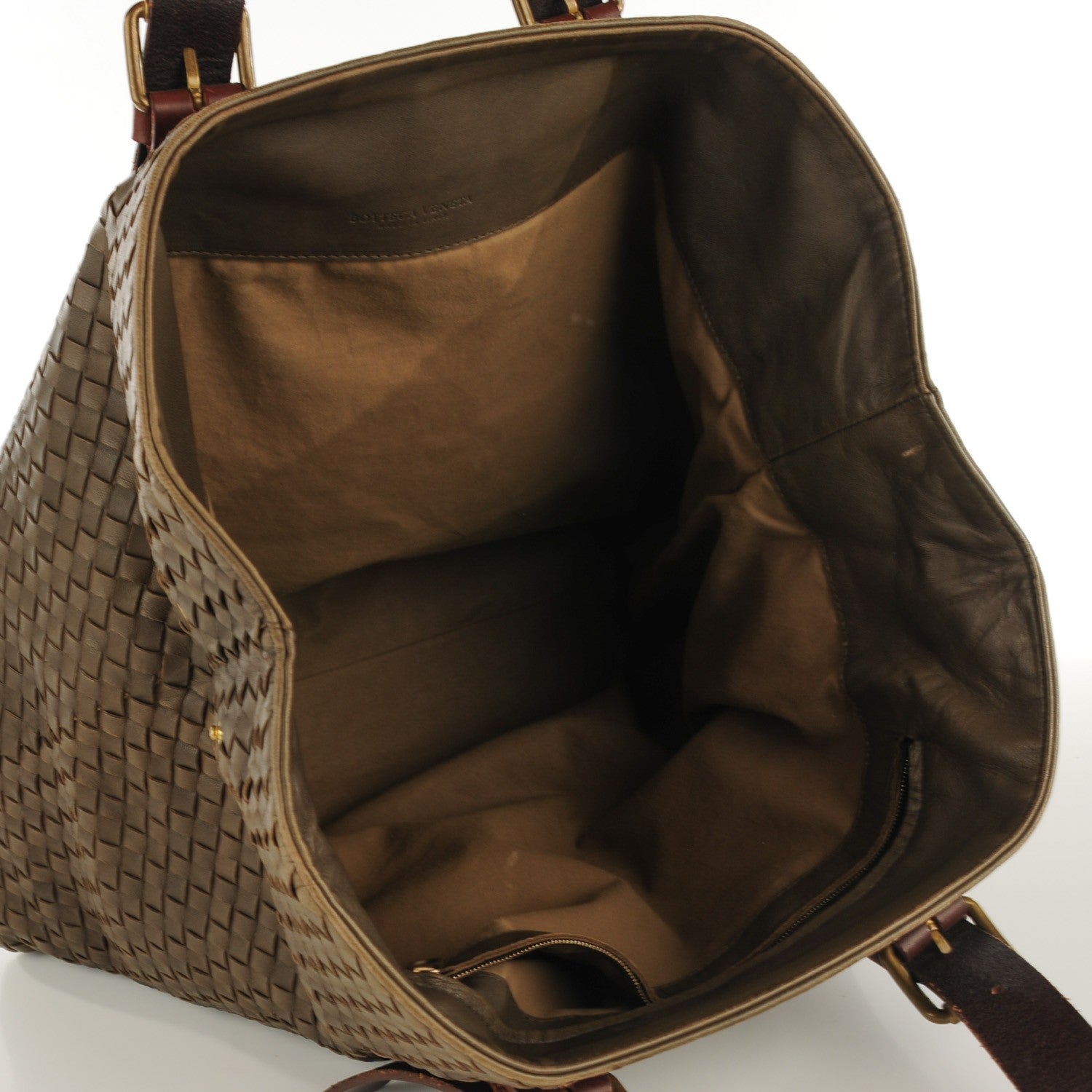 Bottega Veneta Intrecciato Light Calf Shopper Tote Khaki Brown 8 of 8