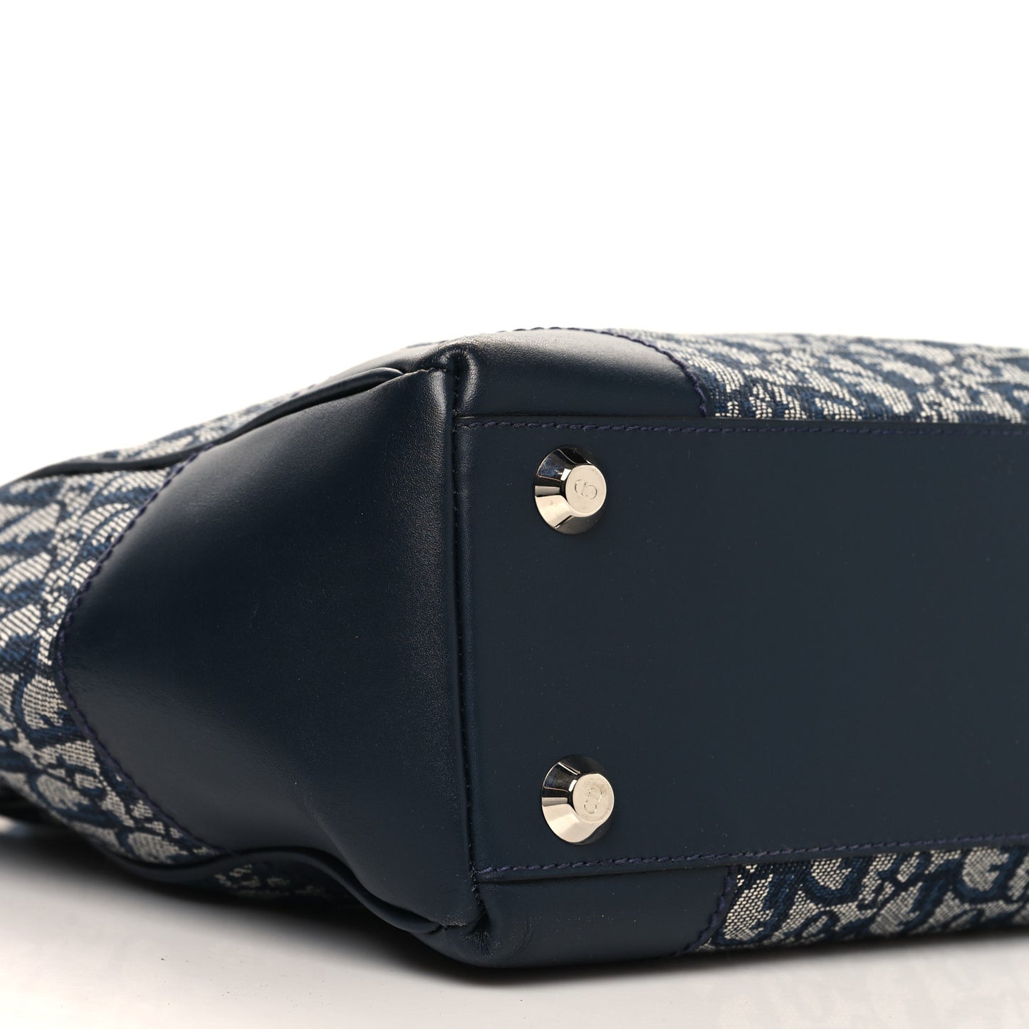 Denim Calfskin Monogram Tote Navy Blue