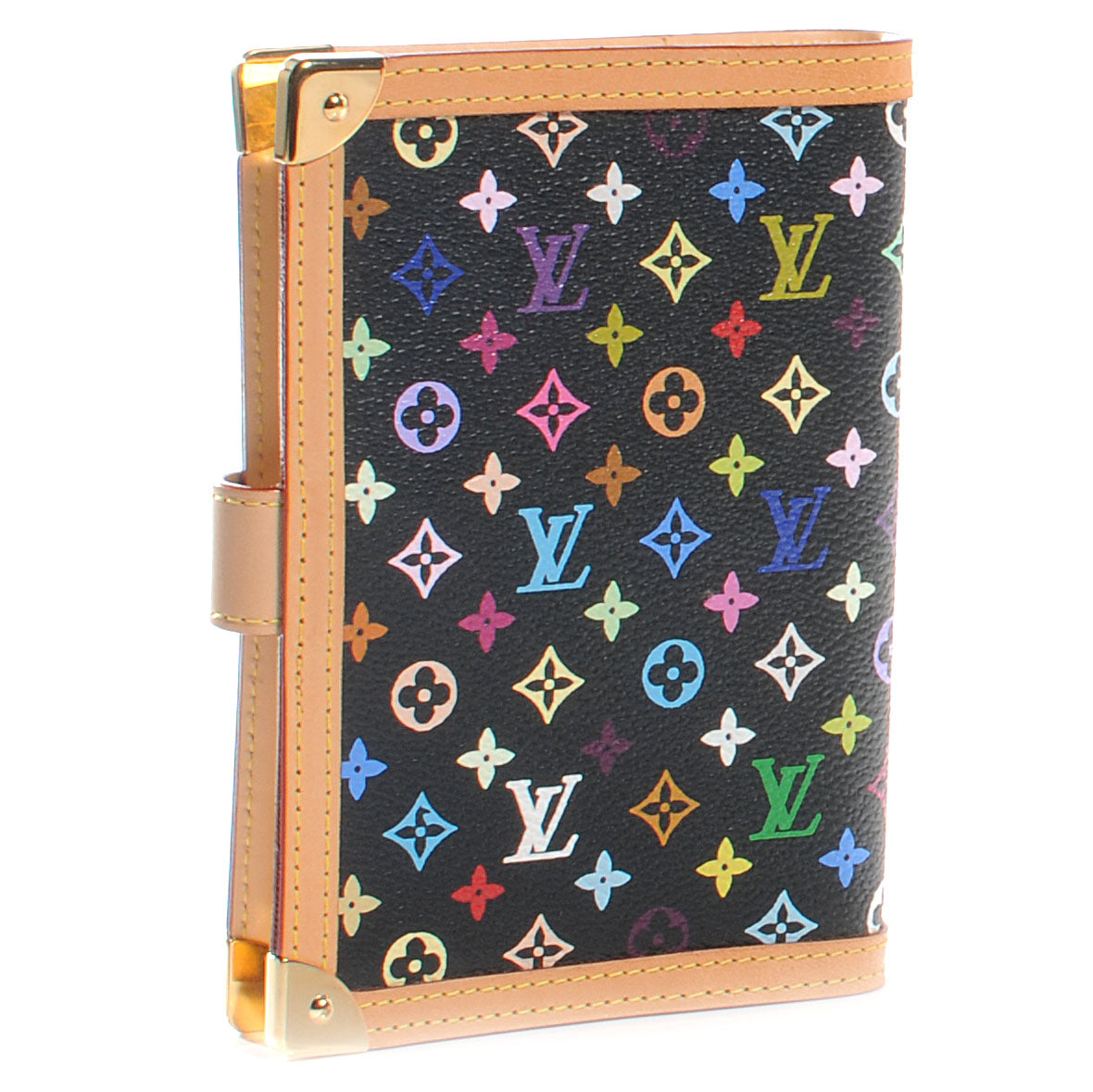 Monogram Multicolor Small Ring Agenda Cover Black