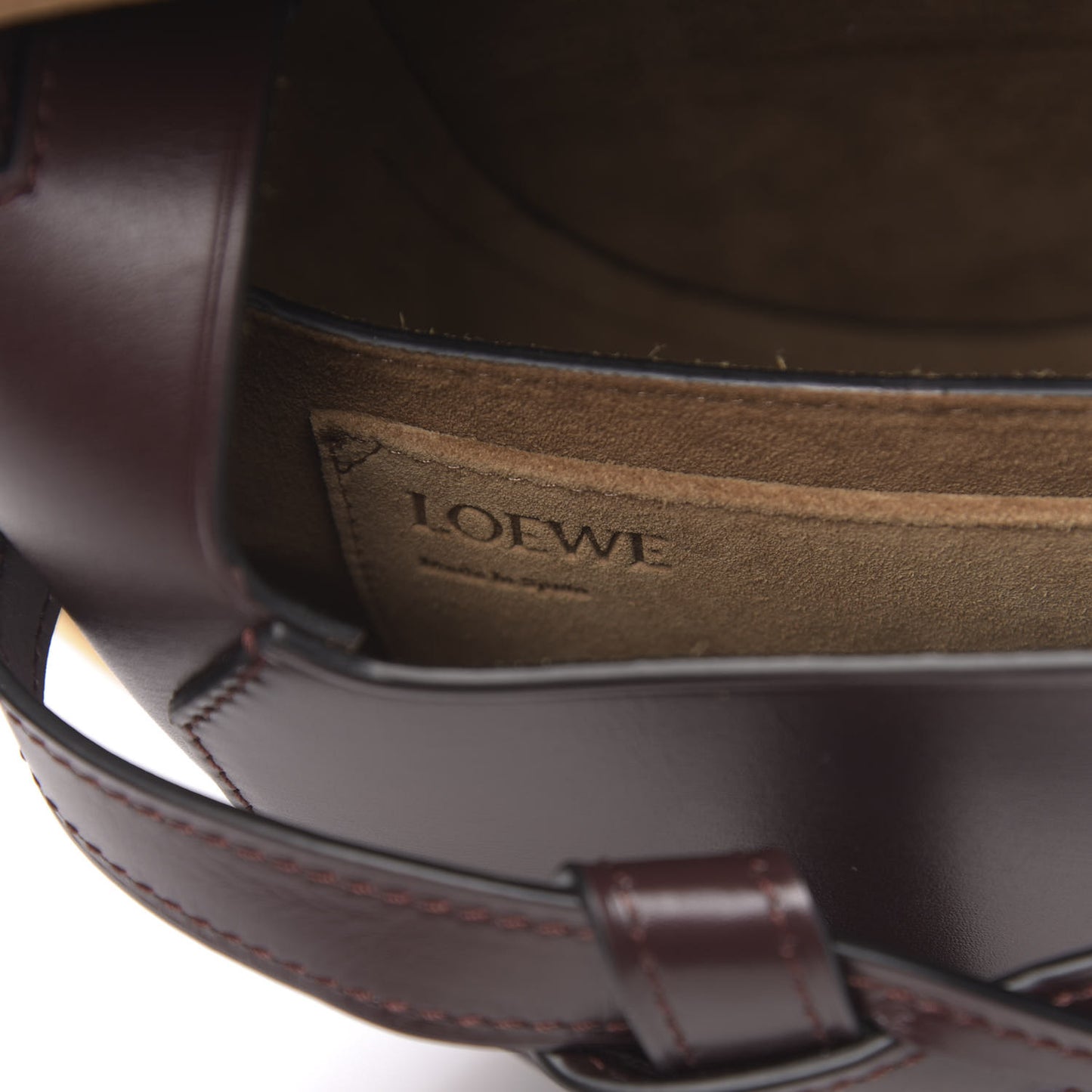 Calfskin Small Metal Gate Crossbody Bag Oxblood